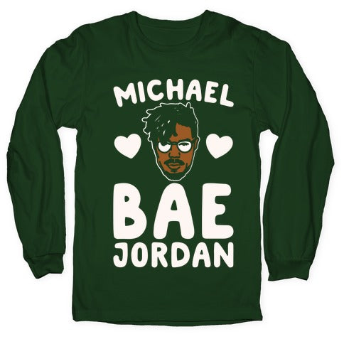 Michael Bae Jordan Parody White Print Longsleeve Tee